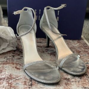 Stuart Weitzman Glittering Silver Heels